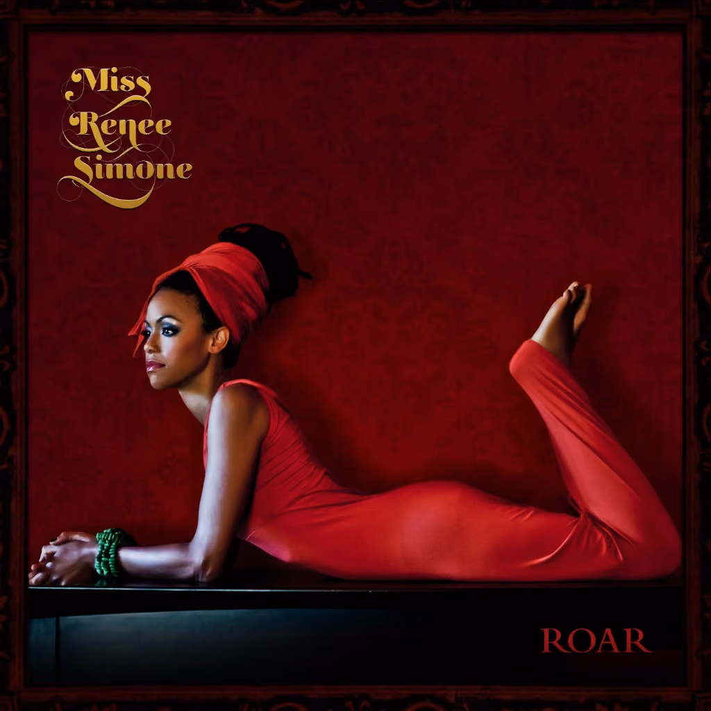 ROAR album cover — Miss Renee Simone in red, framed portrait
